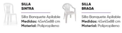 sillas de exterior de plastico apilables